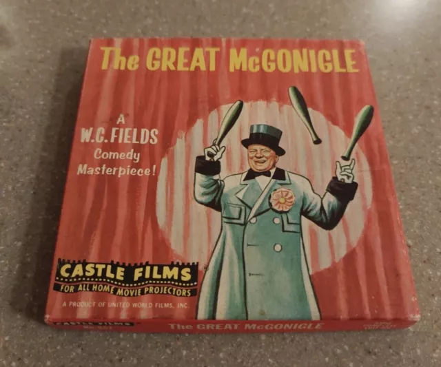 B & W 8 MM Film W.C. Fields  The Great McGonigle , 5" Reel - No Sound , used