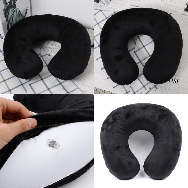 Travel U-shaped Pillow Inflatable Neck Pillow Car Head Neck Rest Air Cushion NEW 8