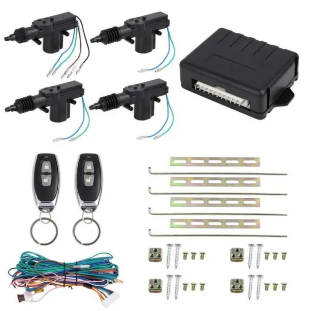 4 Door Power Central Lock Kit with 2 Keyless Entry Car Remote Control Conversion