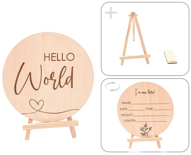 SPECIAL Hello World Birth Announcement Sign made from wood BOYS GIRLS