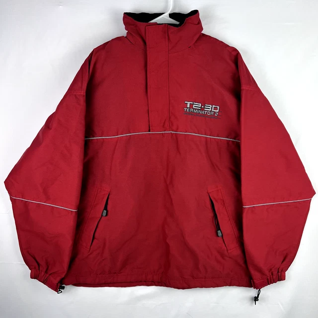 Terminator 2 T2 3D Parka Jacket Mens M Universal Studios Ride Pullover Vintage