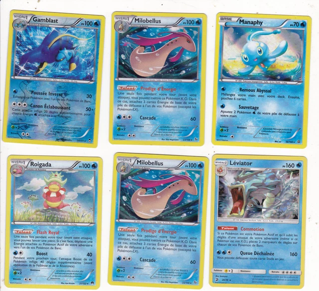 Lot x6 cartes POKEMON EAU FR EX-NM 100% RARES HOLO Léviator 20/70...