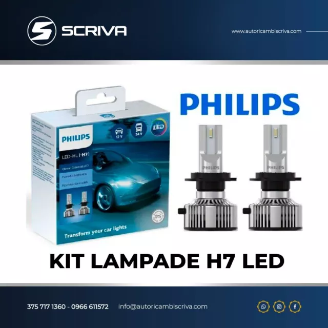 LAMPADE LED H7 Philips Ultinon Essential HL 6500K 12V 24V auto moto  11972UE2X2 EUR 74,99 - PicClick IT