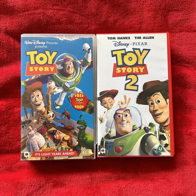 TOY STORY 1 and 2 VHS Tapes Collectible Rare Disney Pixar UK Buzz Woody