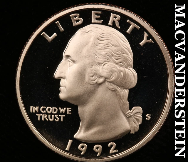 1992-S Washington Quarter-Choice Gem Proof Lustrous No Reserve #N9611
