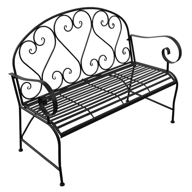 METALL GARTEN BANK Gartenbank Sitzbank Parkbank 2Sitzer Eisen schwarz