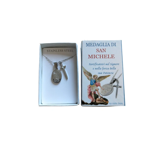 Médaille Saint-Michel Archange En Argent Massif 925 – Bijou Chrétien Authentique – Monte Sant'Angelo