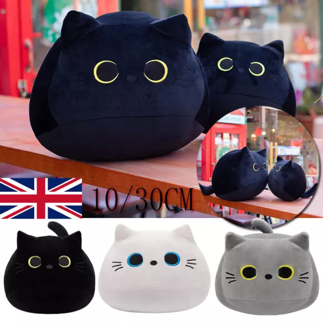 Kids Cat Plush Pillow Cushion Cartoon Stuffed Plushie Doll Soft Toy Xmas Gift UK