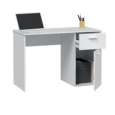 Mesa consola escritorio con cajón, mesa para despacho con estantería, Just