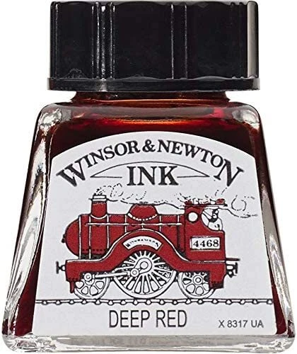 Tinta de dibujo Windsor & Newton botella de 14 ml rojo profundo