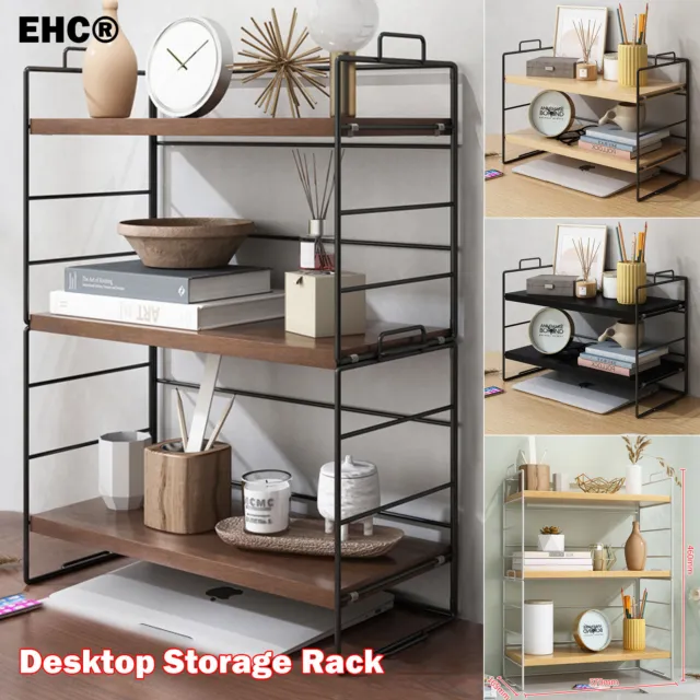 2 / 3 Tier Bookshelf Multifunctional Desktop Organizer Office Storage Rack Shelf