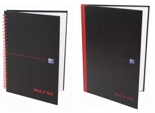 OXFORD Office Black 'n Red Spiralbuch DIN-A4 kariert/liniert Collegeblock