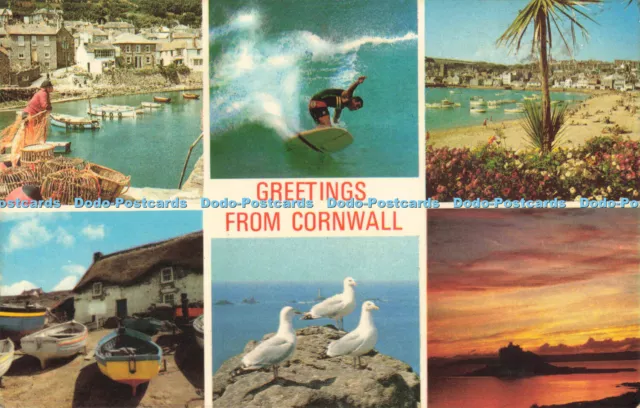 R683374 Greetings From Cornwall. Mousehole. Jarrold. 1977. Multi View