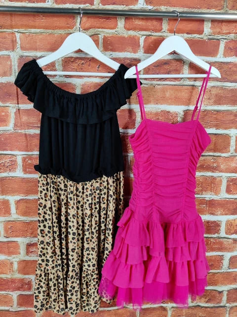 Girls Bundle Age 10-11 Years Next M&Co Pretty Party Dress Leopard Pink Set 146Cm