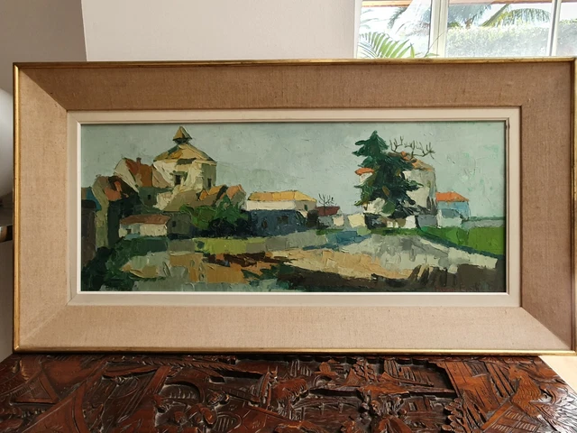 ANCIEN TABLEAU HUILE sur Toile signée M.L.S. Juin 97 EUR 50,00