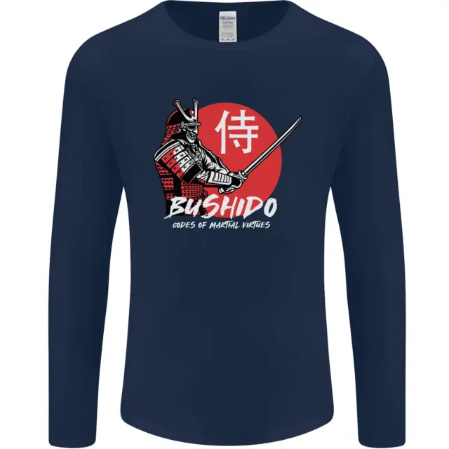 T-shirt da uomo Bushido Samurai Warrior Sword Ronin MMA a maniche lunghe 3
