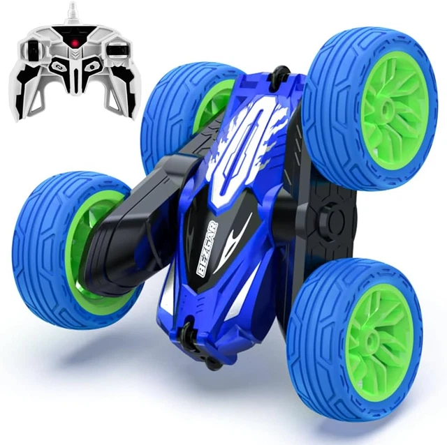 BEZGAR LED REMOTE Control Cars 2.4GHz Double Sided Stunt Car, 360