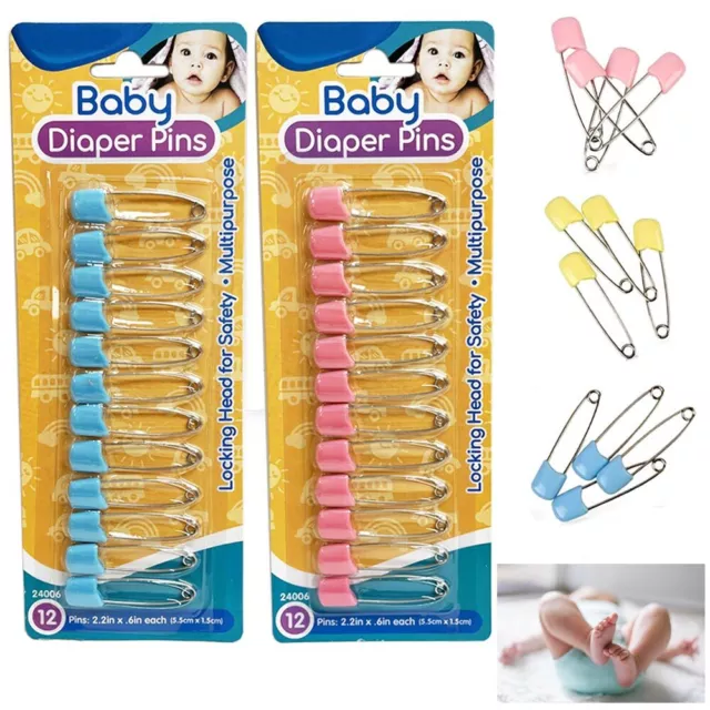 24 PC Bébé Couche Broches Sécurité Serrure Lingette à Langer Blocage Pince Multi