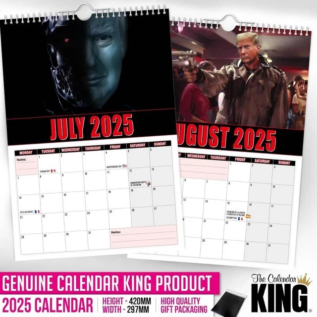 WALL CALENDAR 2025 Funny Donald Trump Wall Terminator Trumpinator ...