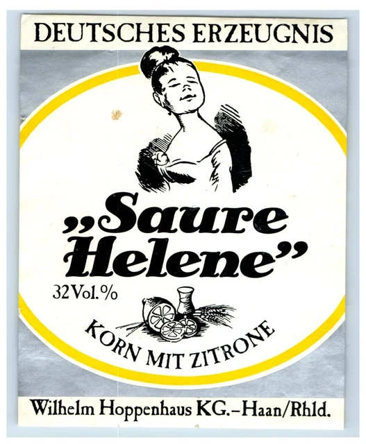 1970's-80's Deutsches Erzeugnis Saure Helene German Wine Label Original S42E