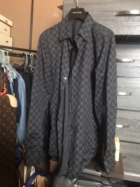 100% AUTHENTIC LOUIS Vuitton T-Shirt Damier Brown Ebene Short ...