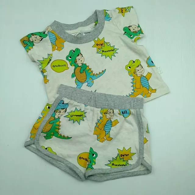 Peter Alexander Dinosaur Pyjamas Summer Pajamas Baby Size 000 0-3 Months Shorts