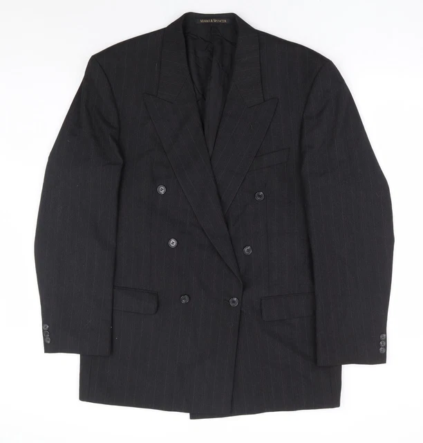 Giacca tuta in poliestere nera a righe Marks and Spencer da uomo taglia 42