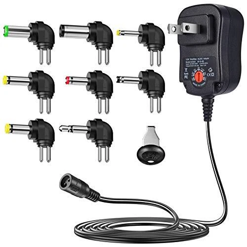 12W Universal Multi Voltage AC/DC Adapter Switching Power Supply with 8