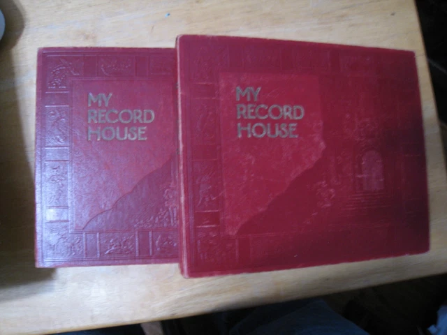 2 45 RPM  RED RECORD STORAGE ALBUMs, HOLDS 10 each MY RECORD HOUSE vg+