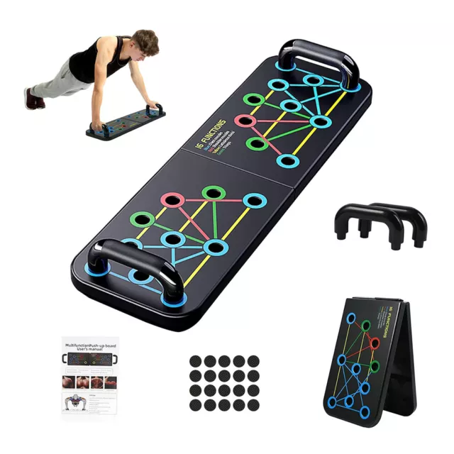 16 IN 1 Liegestütze Brett Griff Push up Board Ideal Home Training Gym Faltbar