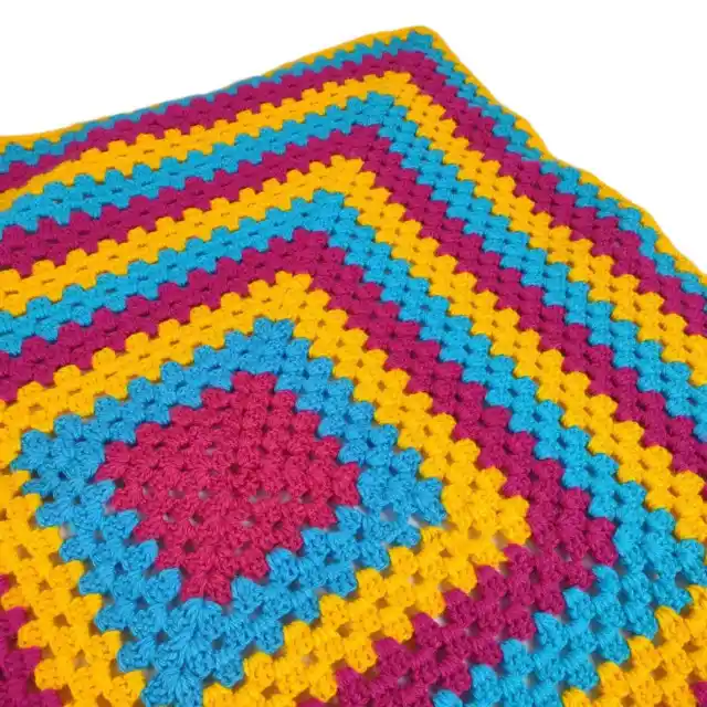Handmade Australia 36" Granny Square Crochet Knit Afghan Throw Lap Blanket Shawl