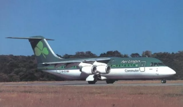 Aer Lingus Commuter BAe 146-300 EI-CLI @ Nantes 1997 - postcard