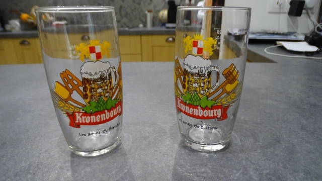 Lot De 2 Chopes à Bière 54cl En Verre - Modèle Brasseur Avec Poignée Robuste