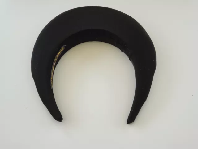 Fascia imbottita alta raso nero, copricapo corona Halo, Fascinator, larghezza 4 cm 3