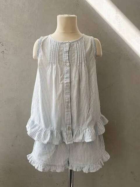 💕Goldiger Schlafanzug neck & neck  💕 7 8 9 J Gr 122 128  weiß Pyjama Mädchen