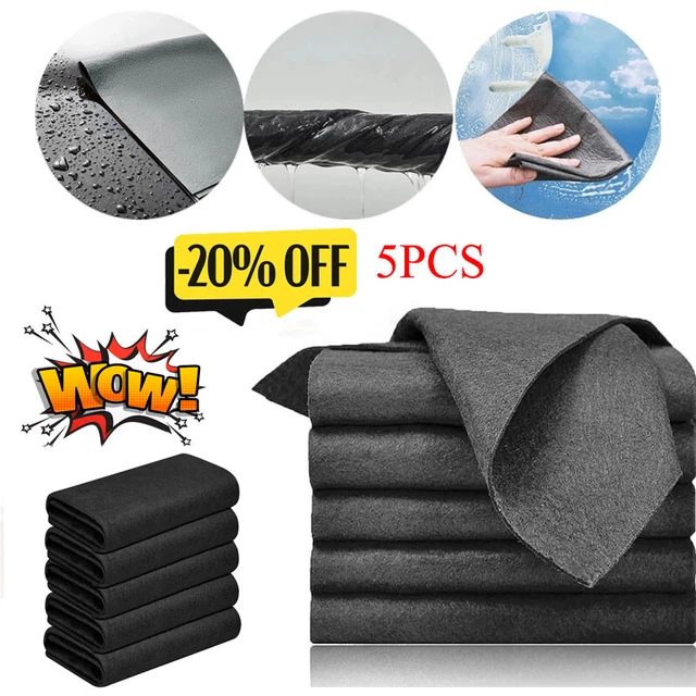5PCS Thickened Magic Cleaning Cloth Streak Free Reusable Microfibe US