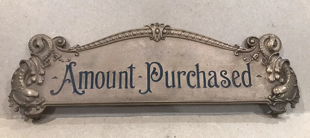 Vintage Original National Cash Register Amount Purchased Top Sign Great Cond