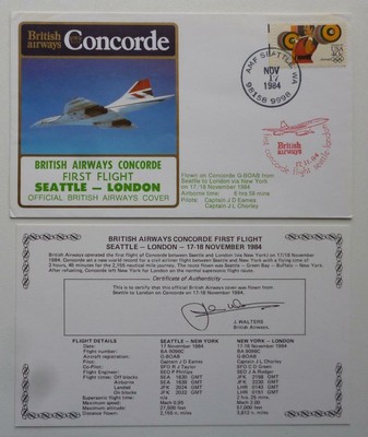 1980 British Airways Belle Pour London Premier Vol Housse Concord Concorde 