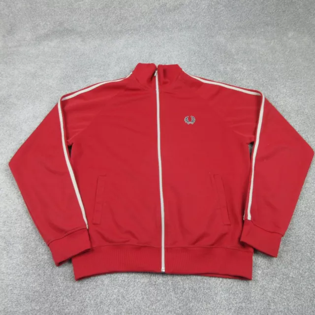 Giacca Fred Perry da uomo media pista rossa cerniera completa mod nastro retrò 2051