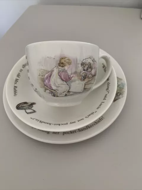 Wedgwood  Of Etruria Miss Tiggy Winkle Afternoon Tea Cup Saucer And Plate China