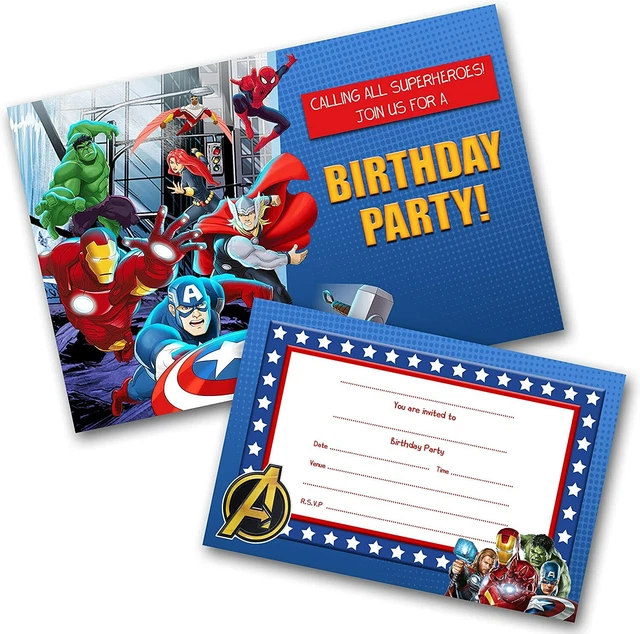 Invitations De Fete D Anniversaire Avengers Superhero Invitations Ecrivez Sur Eur 16 72 Picclick Fr
