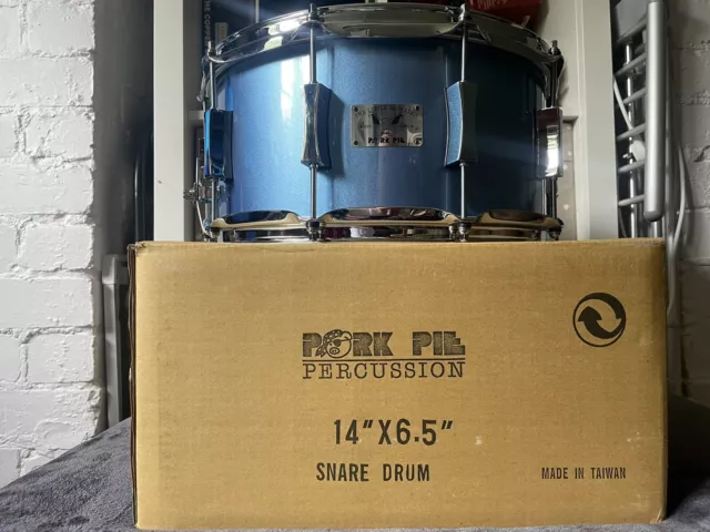 "Pork Pie Porcaro blau metallic Snare Drum, Birke/Mahagoni 14x6,5"" 2