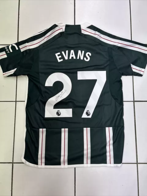 Jonny Evans Signed Manchester United 23/24 Away Shirt With COA