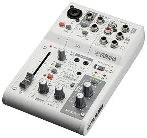 Yamaha AG03MK2 Avec Blanc 3ch Live Streaming Mixer Usb-C 3.5mm Audio Interface