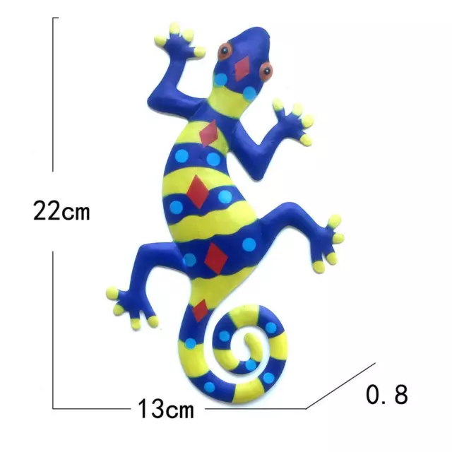(Color 2) Metal Gecko Wall Art Decor Hanging Sculpture With Triangular