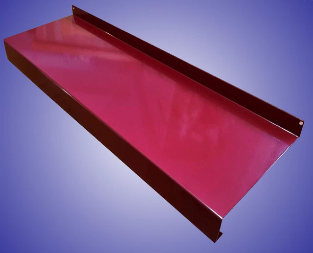 Banco finestra alluminio rosso marrone RAL 3011 incl. tappi finali, lamiera di alluminio, Sims, tavola