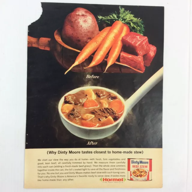 Dinty Moore Beef Stew Hormel 1965 Vintage Original Print Ad