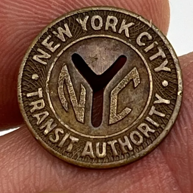 1953 NEW YORK CITY TRANSIT AUTHORITY Train Bus Transit Token MEYER & WENTHE MINT