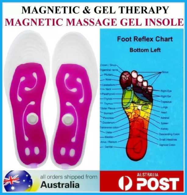 New Magnetic Gel Insole Shoe Insert Pain Relief Heel Feet Foot Massage Cushion