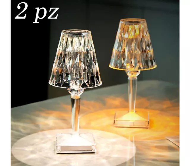 Lampada Da Tavolo Led Ricaricabile Per Bar Ristoranti Hotel Pub Trasparente